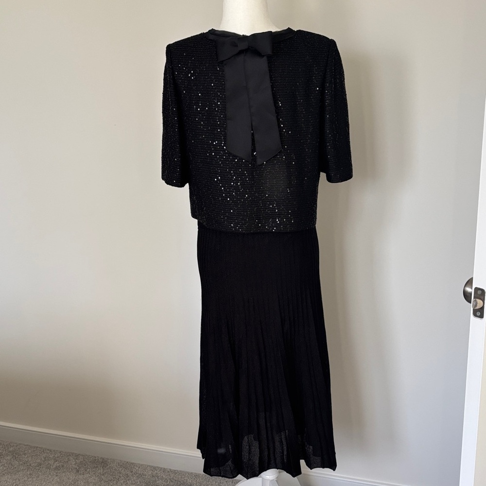 St. John Black Sequin Blouse